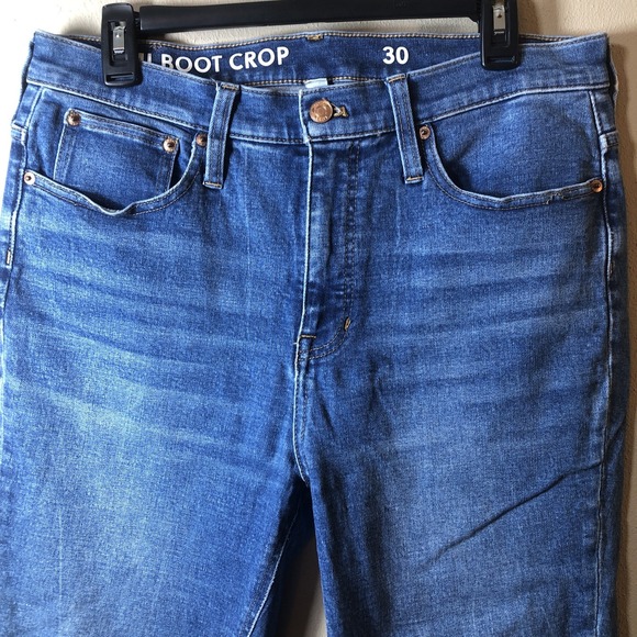 J. Crew 10" Billie Demi Boot Crop Jeans Women's Size 30  Raw Hem Medium Wash - Picture 2 of 9